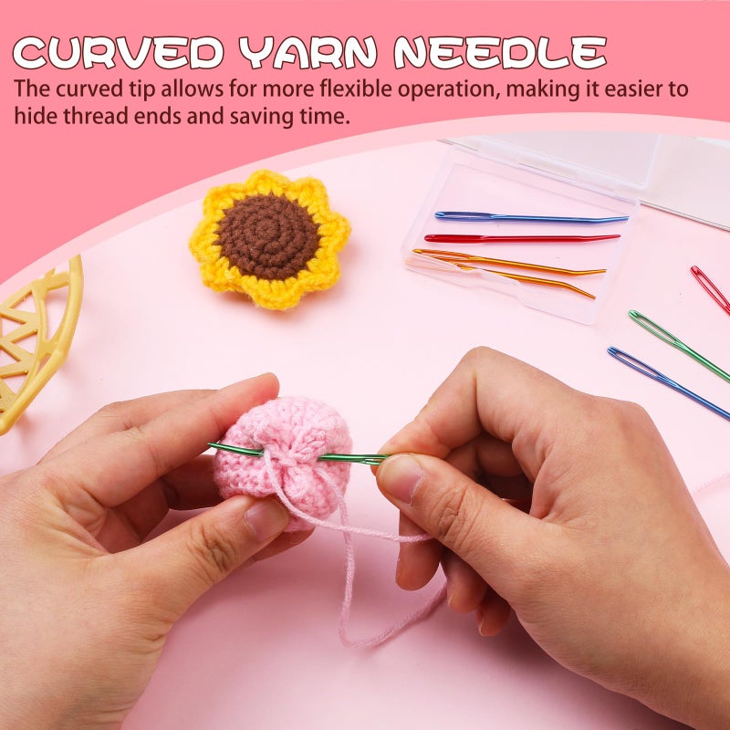 UOOU Yarn Needle, Tapestry Darning Needle for Yarn, Large Big Eye Crochet Needles with Storage Box for Knitting, Crocheting (Random Color) - Image 3